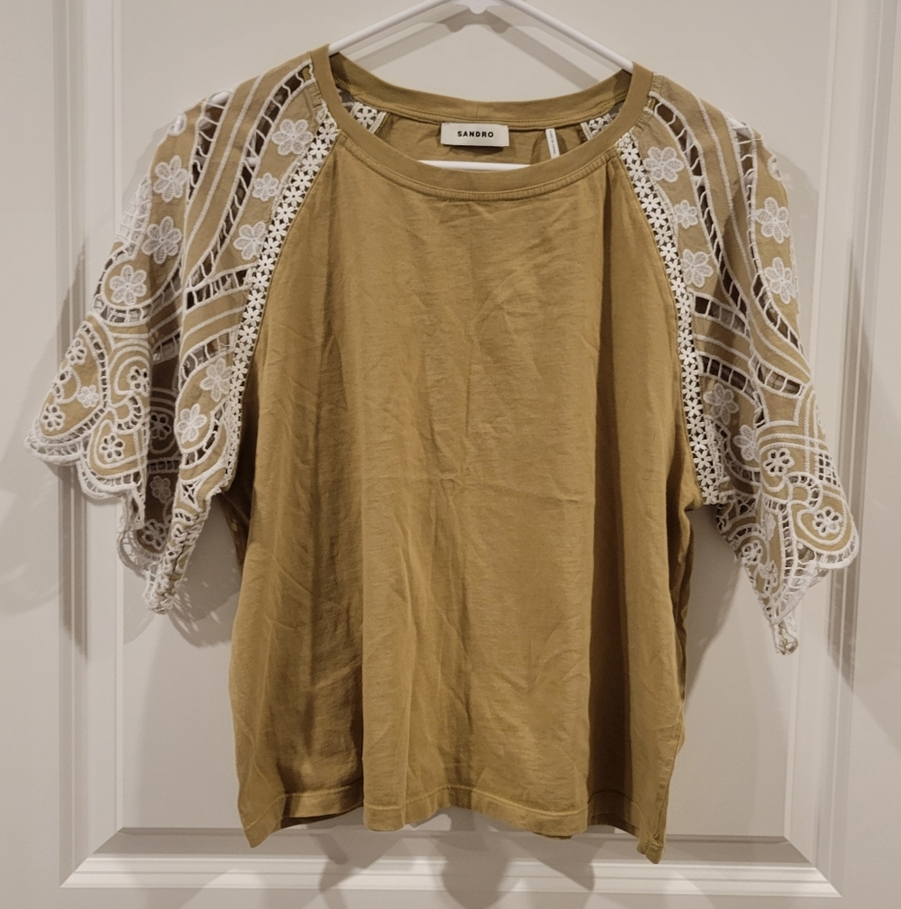 Sandro Paris Embroidered Sleeves Size 2